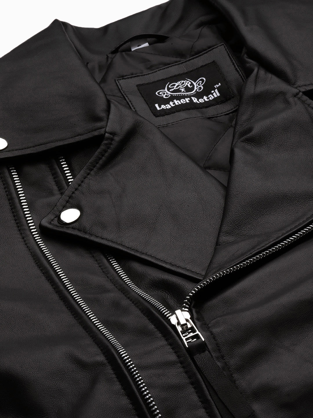 Leather Retail® Men's Faux Leather Motorcycle Fashion Biker Style ( LRM30BL )