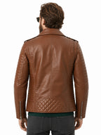 Leather Retail® Men's Solid Biker Jacket ( LRAIM30BR )