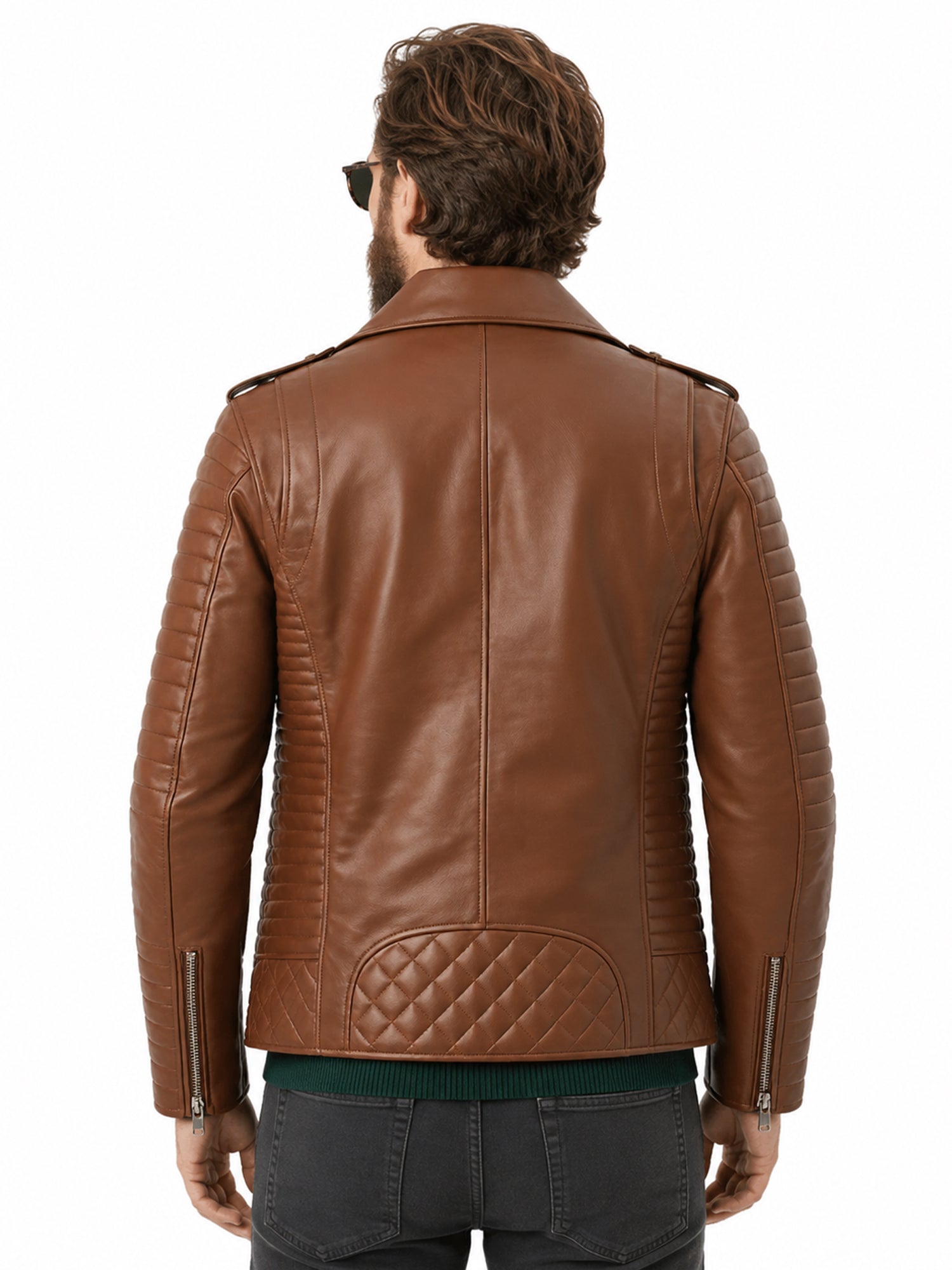 Leather Retail® Men's Solid Biker Jacket ( LRAIM30BR )