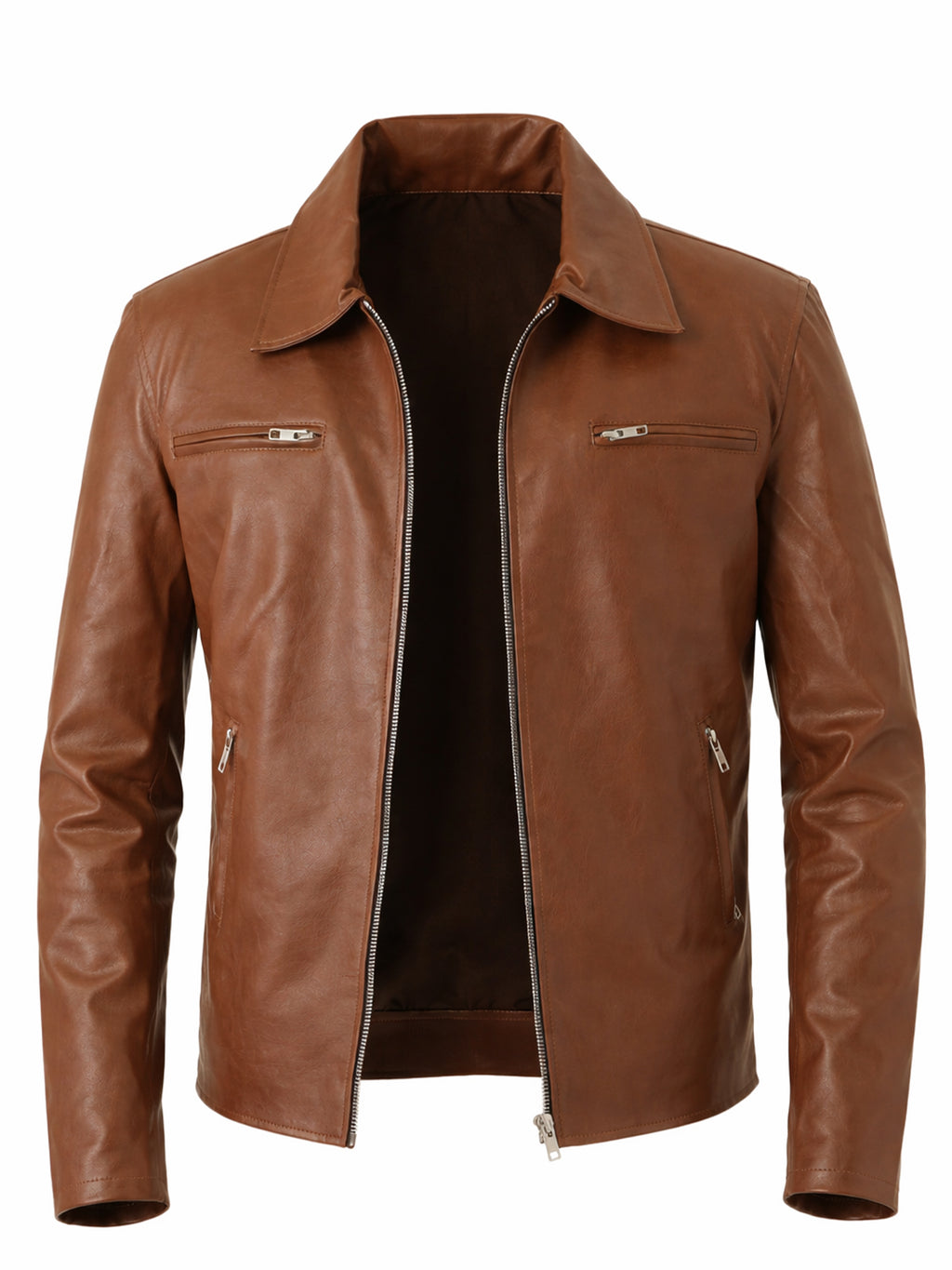 Leather Retail Men's Solid Biker Jacket