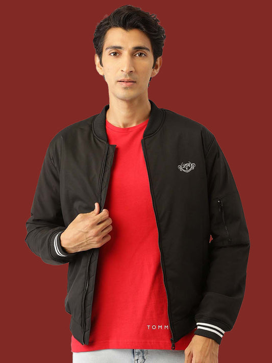 Leather Retail® Mens Black  Polyester Jacket for Men's  (LRM35BL)