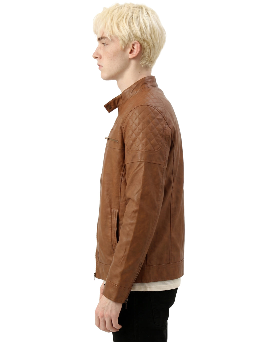 Leather Retail Biker Brown Jacket for Men's ( LRM38BR )