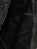 Leather Retail Men's Mixed Padded Solid Biker Jacket ( LRMPBL )