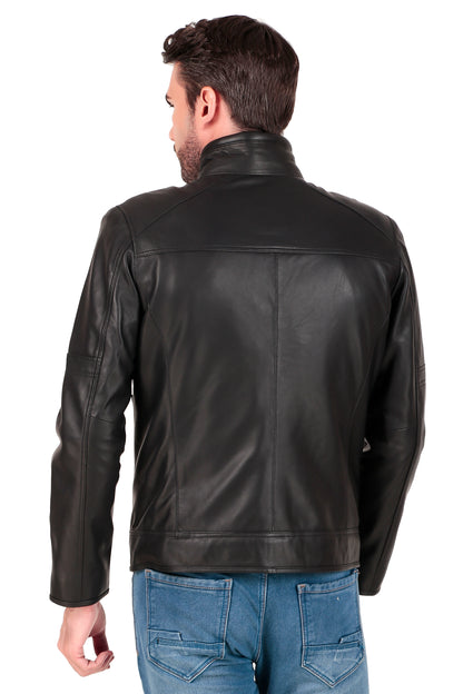 Leather Retail Pure Genuine Leather Biker Jacket ( LRPLM43BL )