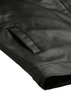 Leather Retail® Black Faux Leather Biker Jacket for Men's ( LRPLBL )