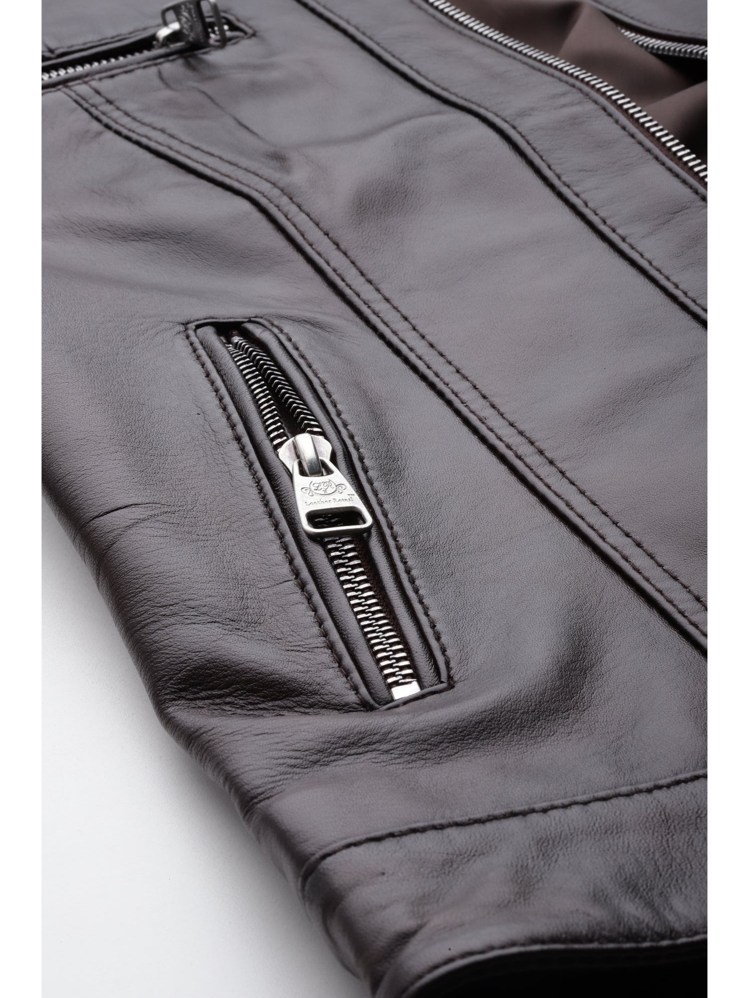 Leather Retail Genuine Leather Biker Jacket For Women's ( LRPLF15CO )