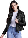 Leather Retail Female's Pure Genuine Leather Jacket ( LRPLF16BL )