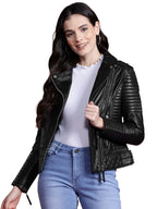 Leather Retail Female's Pure Genuine Leather Jacket ( LRPLF16BL )