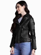 Leather Retail Female's Pure Genuine Leather Jacket ( LRPLF16BL )