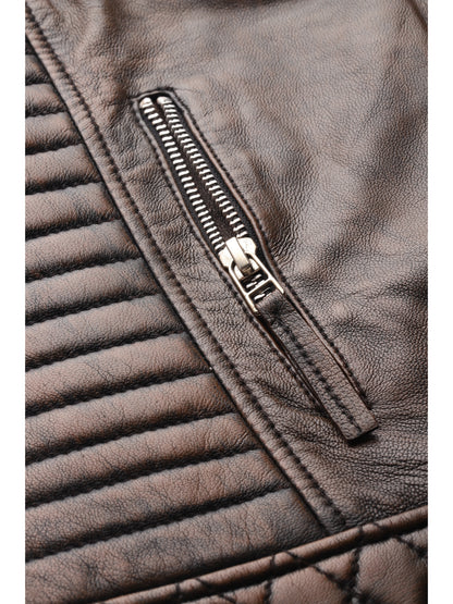 Leather Retail Female's Pure Genuine Leather Brown Jacket ( LRPLF16BR )