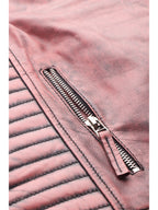 Leather Retail Female's Pure Genuine Leather Pink Jacket ( LRPLF16PN )