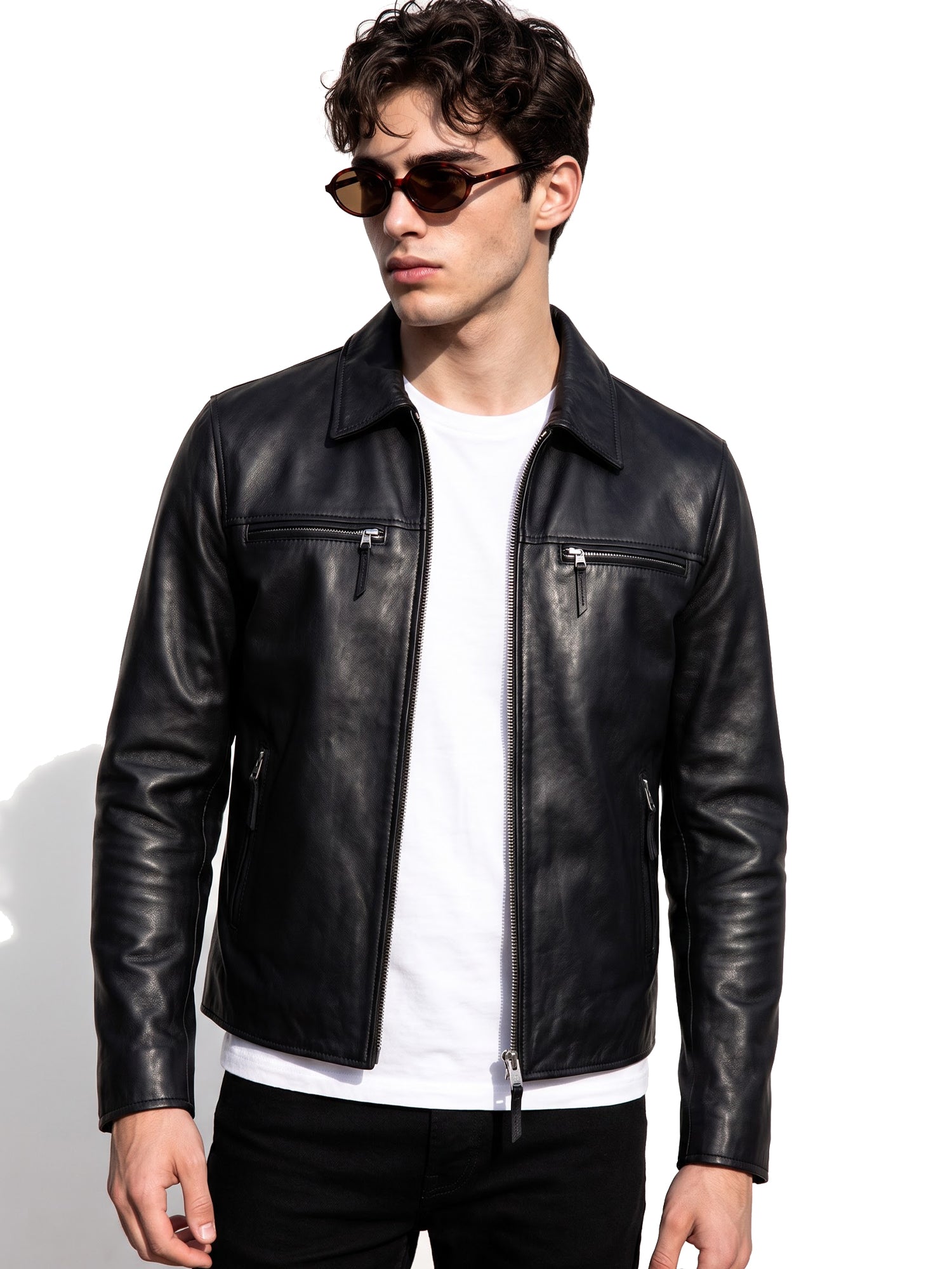 Men's Black Genuine Leather Jacket | Leather Retail ( LRPLM33BL )