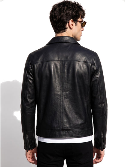 Men's Black Genuine Leather Jacket | Leather Retail