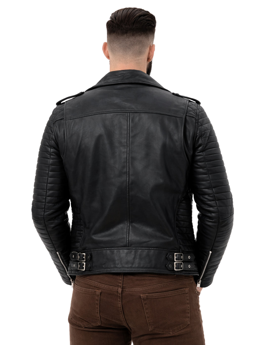 Leather Retail Genuine Leather Biker Jacket for Men's ( LRPLM40BL )