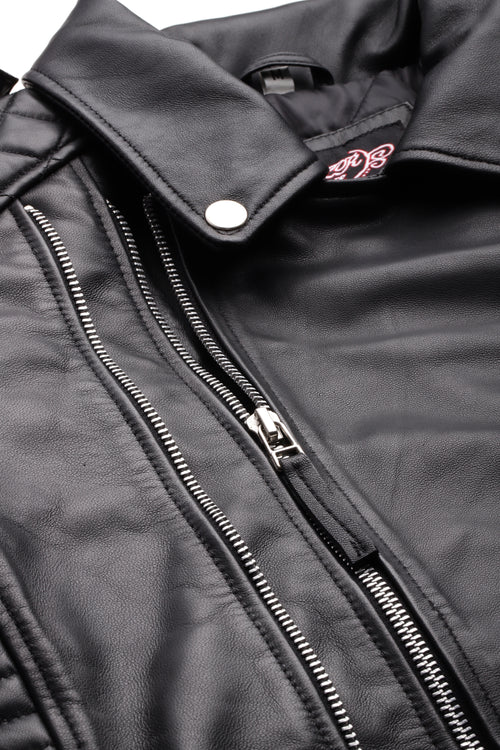 Leather Retail Genuine Leather Biker Jacket for Men's ( LRPLM40BL )