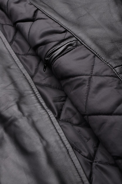 Leather Retail Genuine Leather Biker Jacket for Men's ( LRPLM40BL )