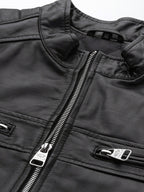 Leather Retail Genuine Leather Biker Jacket for Men's ( LRPLM41BL )