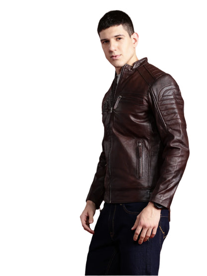 Leather Retail Genuine Leather Biker Jacket for Men's  ( LRPLM41CO )