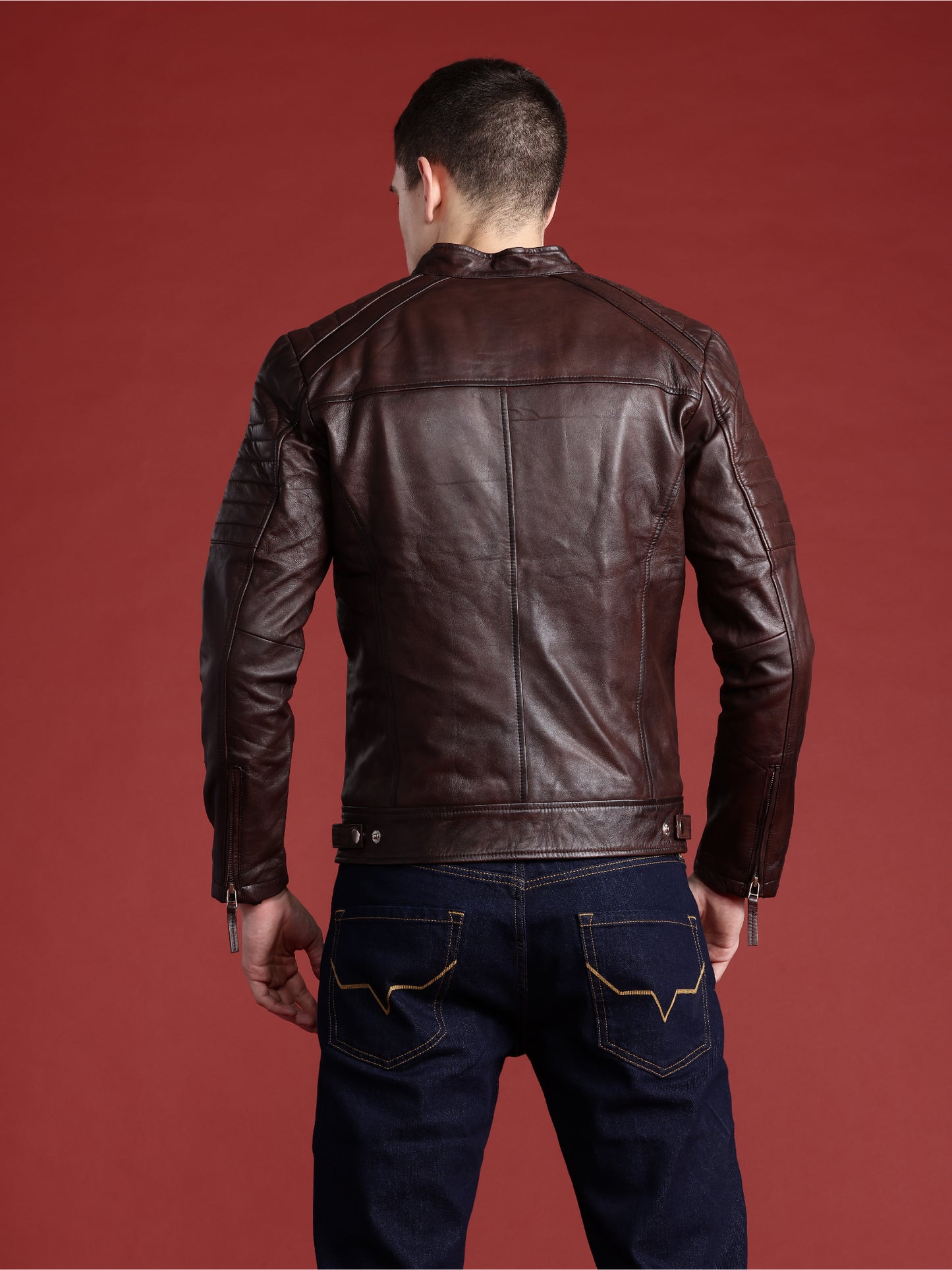 Leather Retail Genuine Leather Biker Jacket for Men's  (LRPLM41CO)