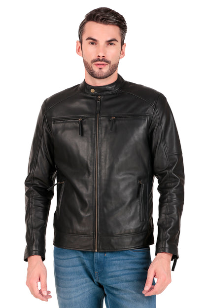 Leather Retail Pure Genuine Leather Biker Jacket ( LRPLM42BL )