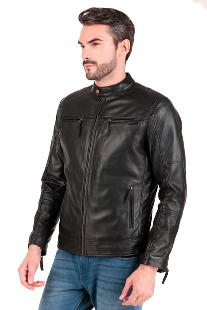 Leather Retail Pure Genuine Leather Biker Jacket ( LRPLM42BL )