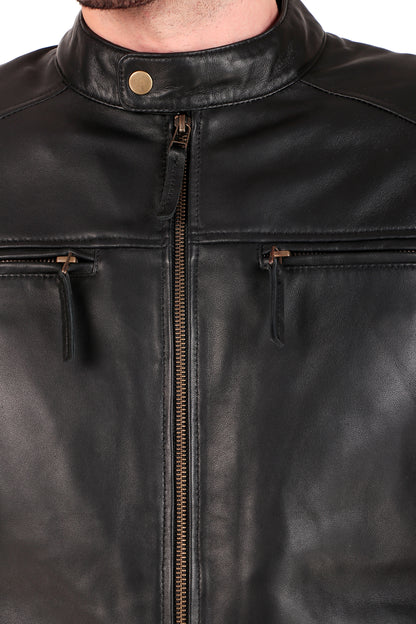Leather Retail Pure Genuine Leather Biker Jacket ( LRPLM42BL )