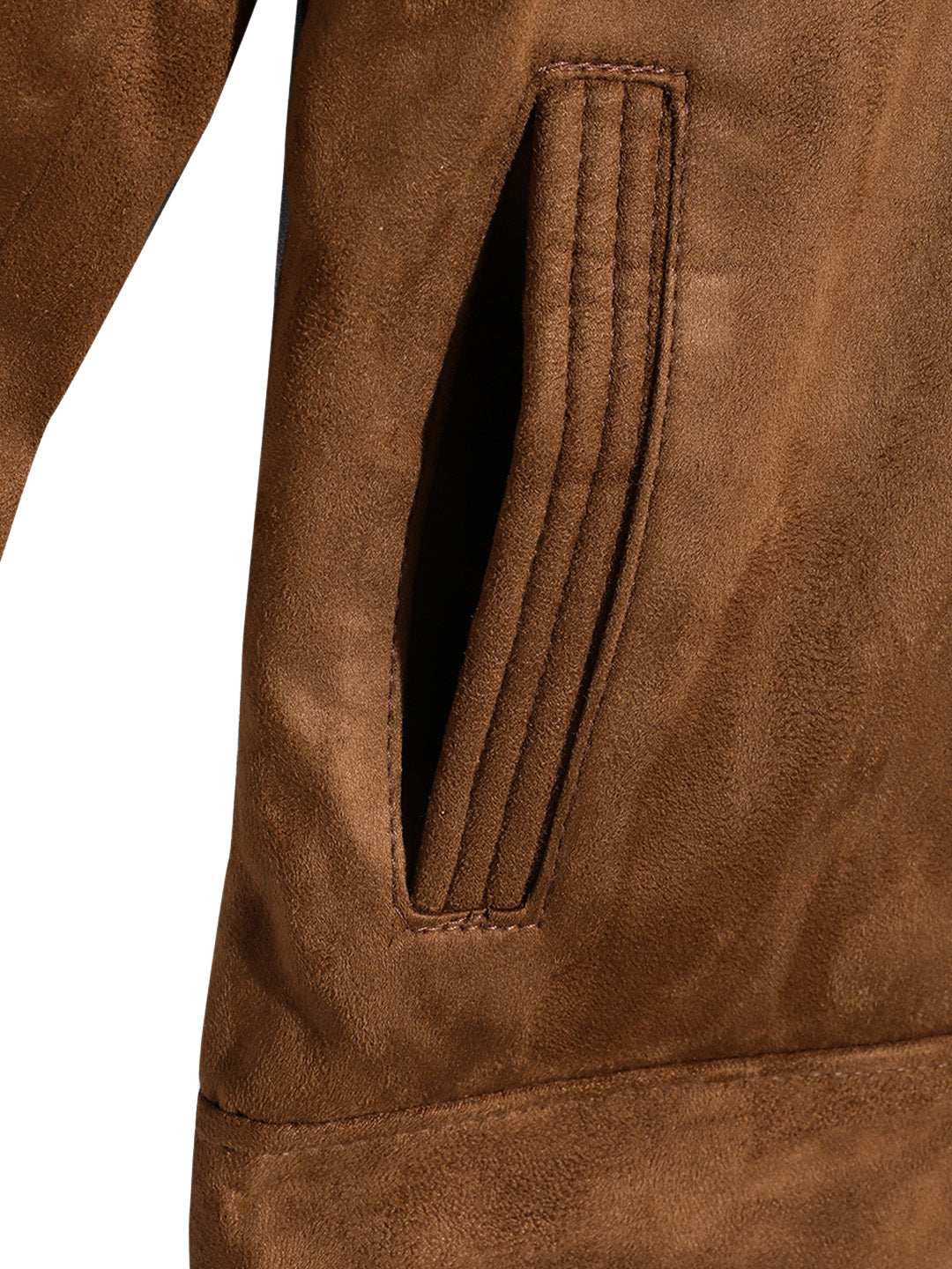Leather Retail Boys' Brown Suede Faux Leather Stylish Jacket ( LRPRKSUDBRBR )