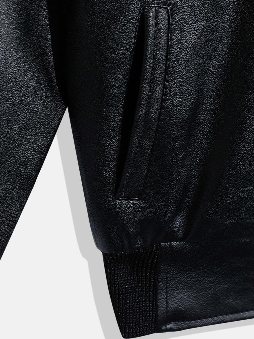 Leather Retail Kid's Faux Leather Regular Graphic Printed Jacket ( LRPRKDELBL )