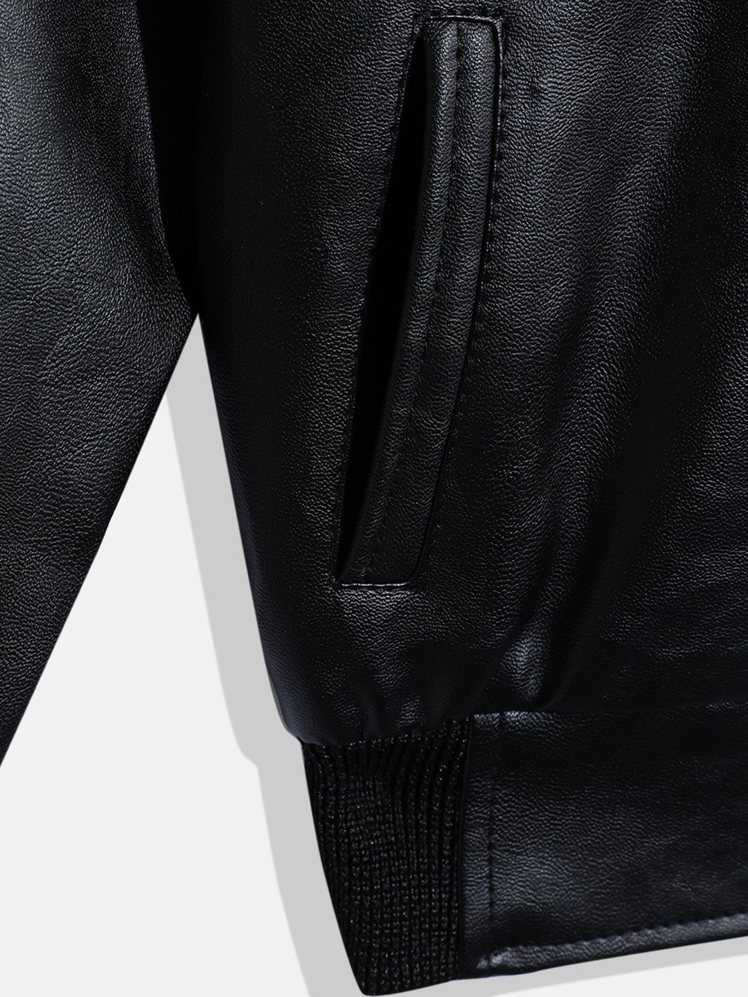 Leather Retail Kid's Faux Leather Regular Graphic Printed Jacket ( LRPRKDELBL )