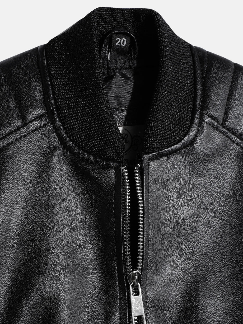 Leather Retail Kid's Faux Leather Regular Graphic Printed Jacket ( LRPRKDELBL )