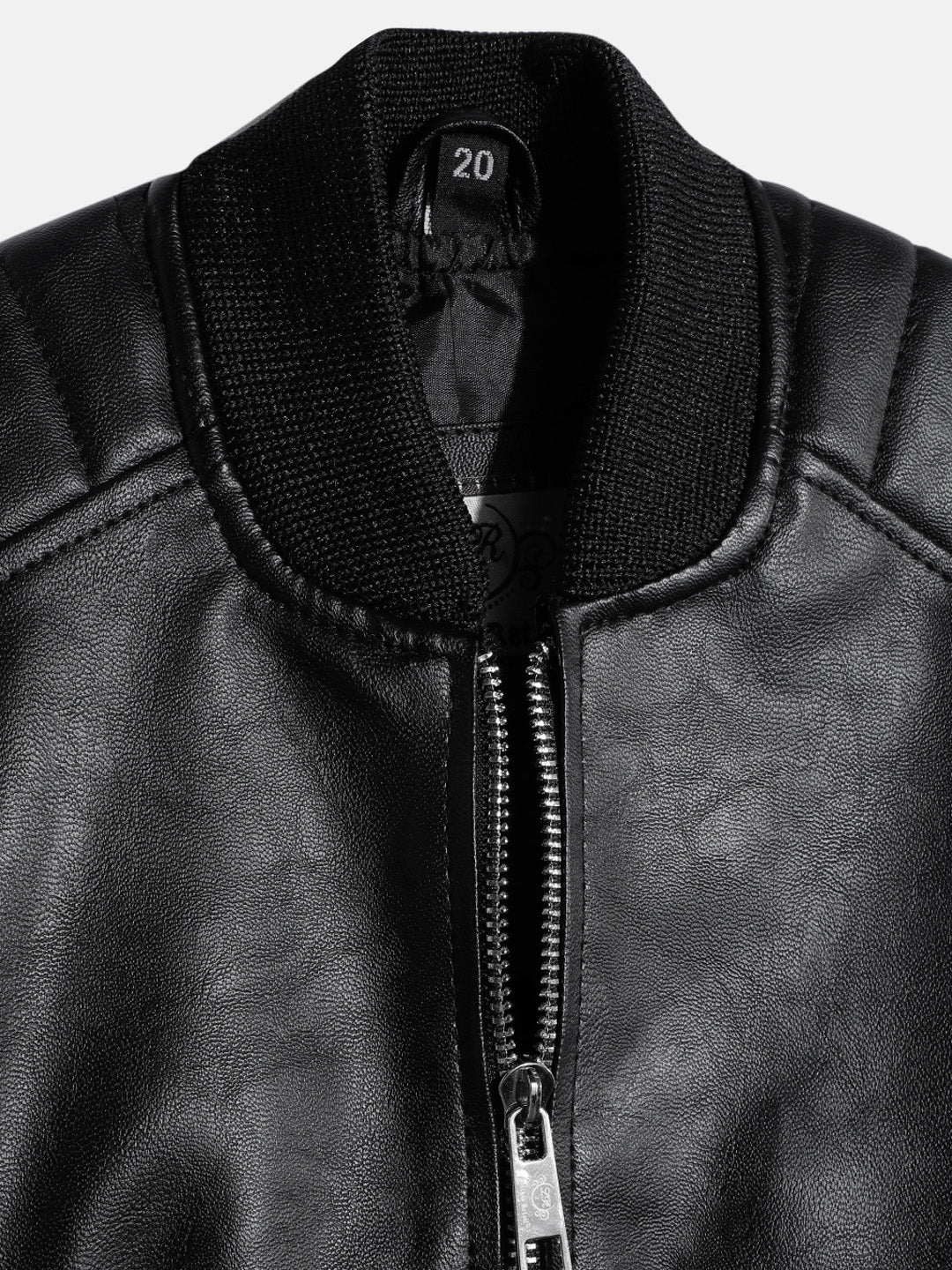 Leather Retail Kid's Faux Leather Regular Graphic Printed Jacket ( LRPRKDELBL )