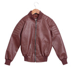Leather Retail Kid's Faux Leather Regular Graphic Printed Jacket ( LRPRKDELBR )
