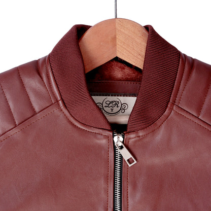 Leather Retail Kid's Faux Leather Regular Graphic Printed Jacket ( LRPRKDELBR )
