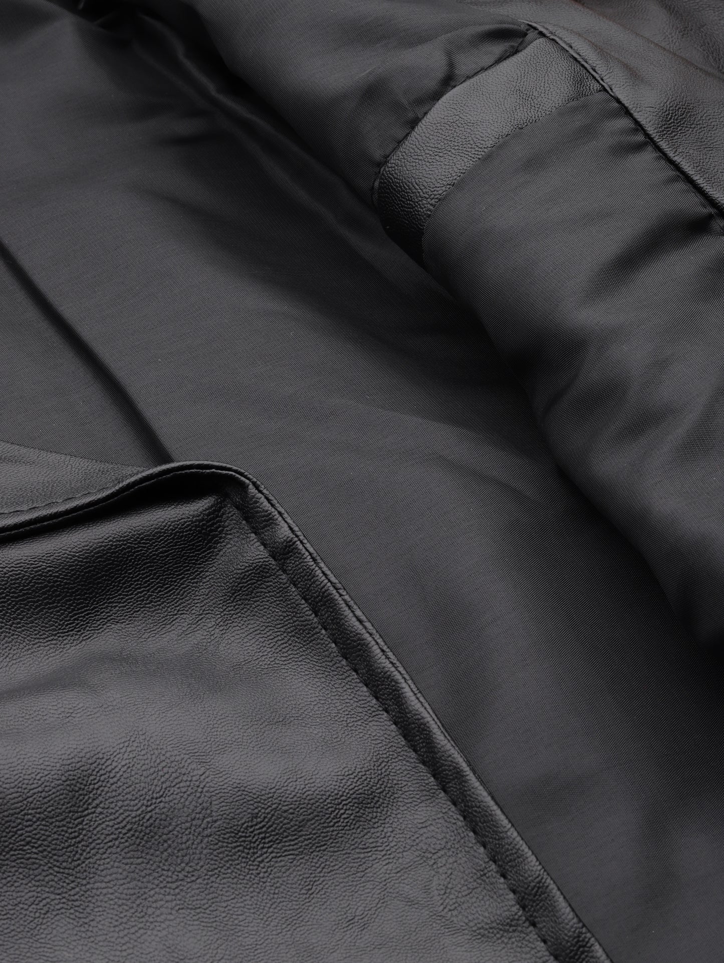 Leather Retail® Men's Solid Biker Jacket
