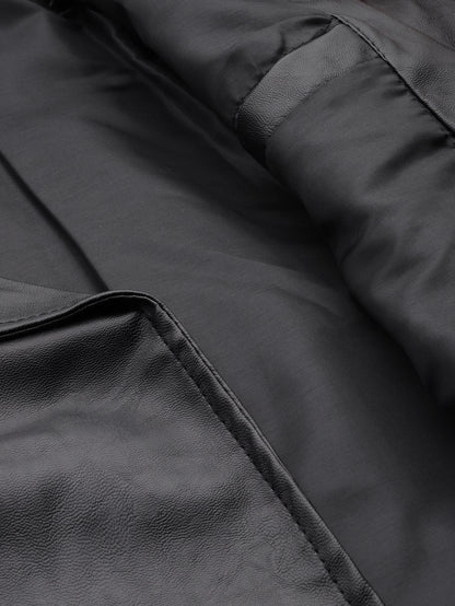 Leather Retail® Men's Solid Biker Jacket