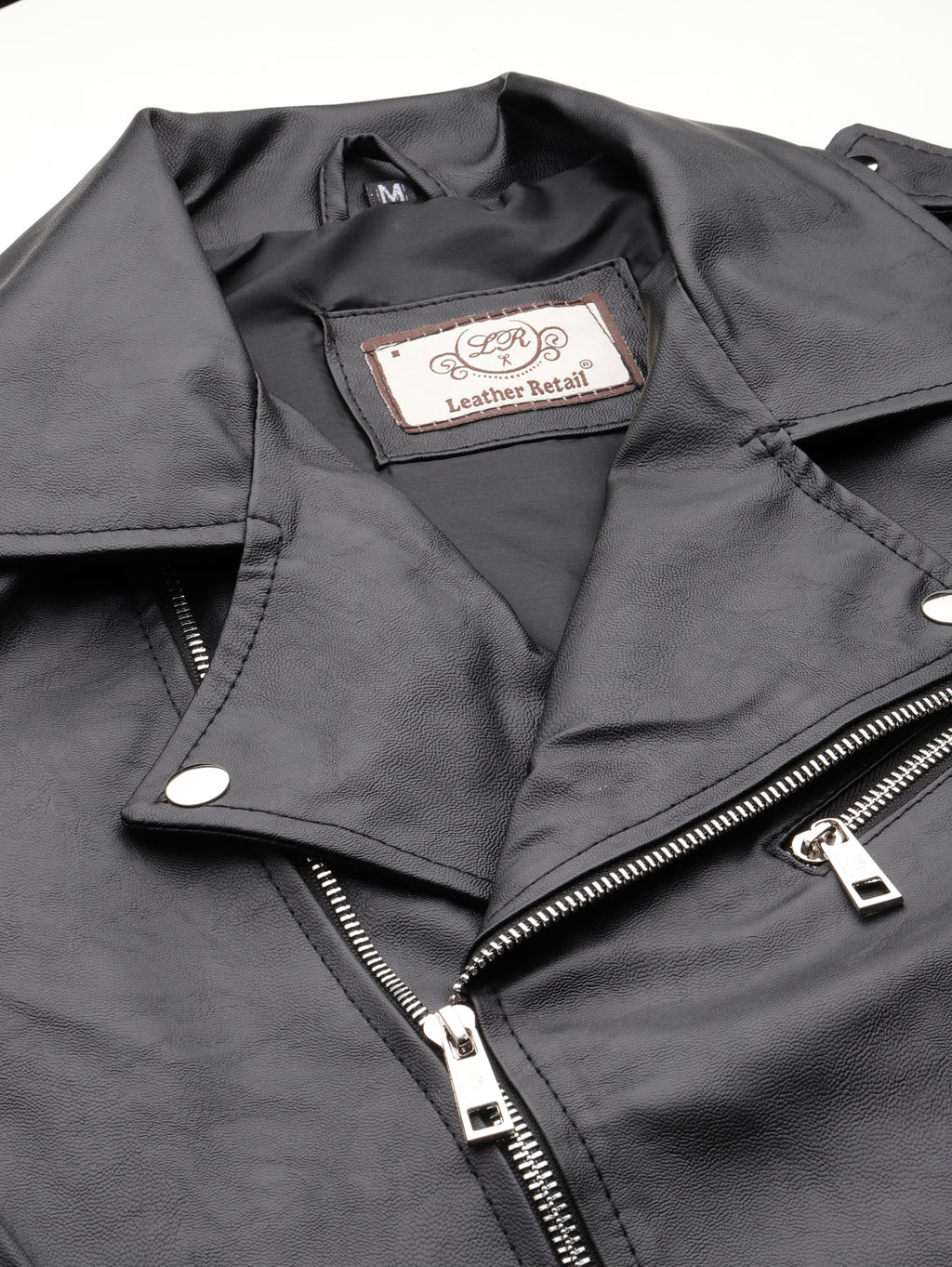Leather Retail® Men's Solid Biker Jacket ( LRAIRMBL )