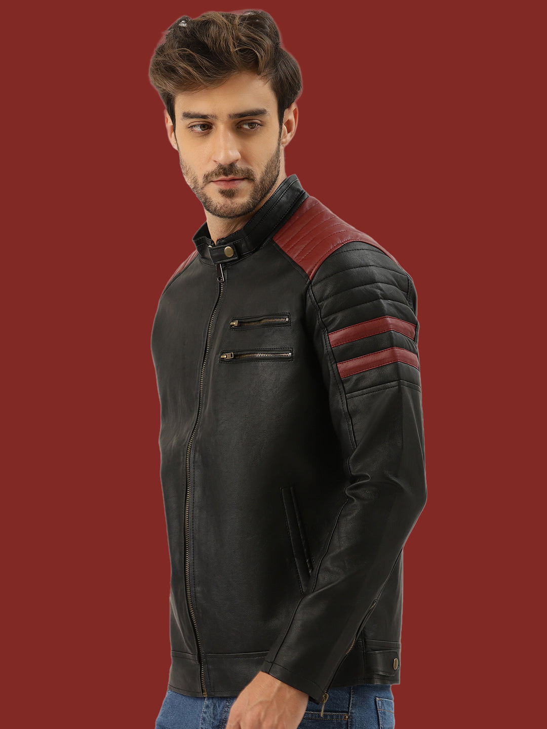 Leather Retail Men's Jacket(LRRPBL)