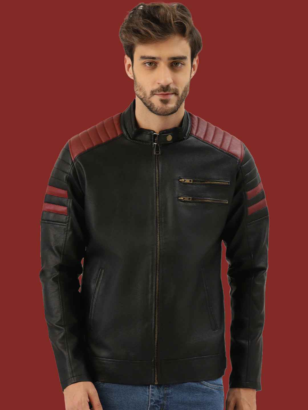 Leather Retail Men's Jacket(LRRPBL)