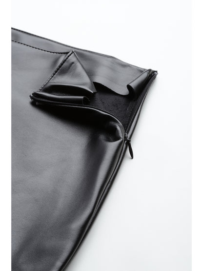 Leather Retail Women's Pu Leather Mini Pencil Skirt ( LRSKRT1BL )