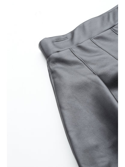 Leather Retail Women's Pu Leather Pleated Short Skirts( LRSKRT2BL )