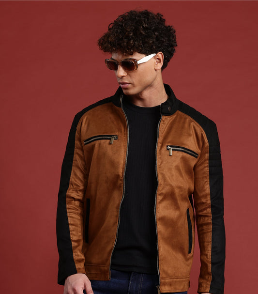 Leather Retail Mens Brown Suede Leather Regular Jacket (LRSUDBPBR)