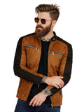 Leather Retail Mens Brown Suede Leather Regular Jacket ( LRAISUDBPBR )