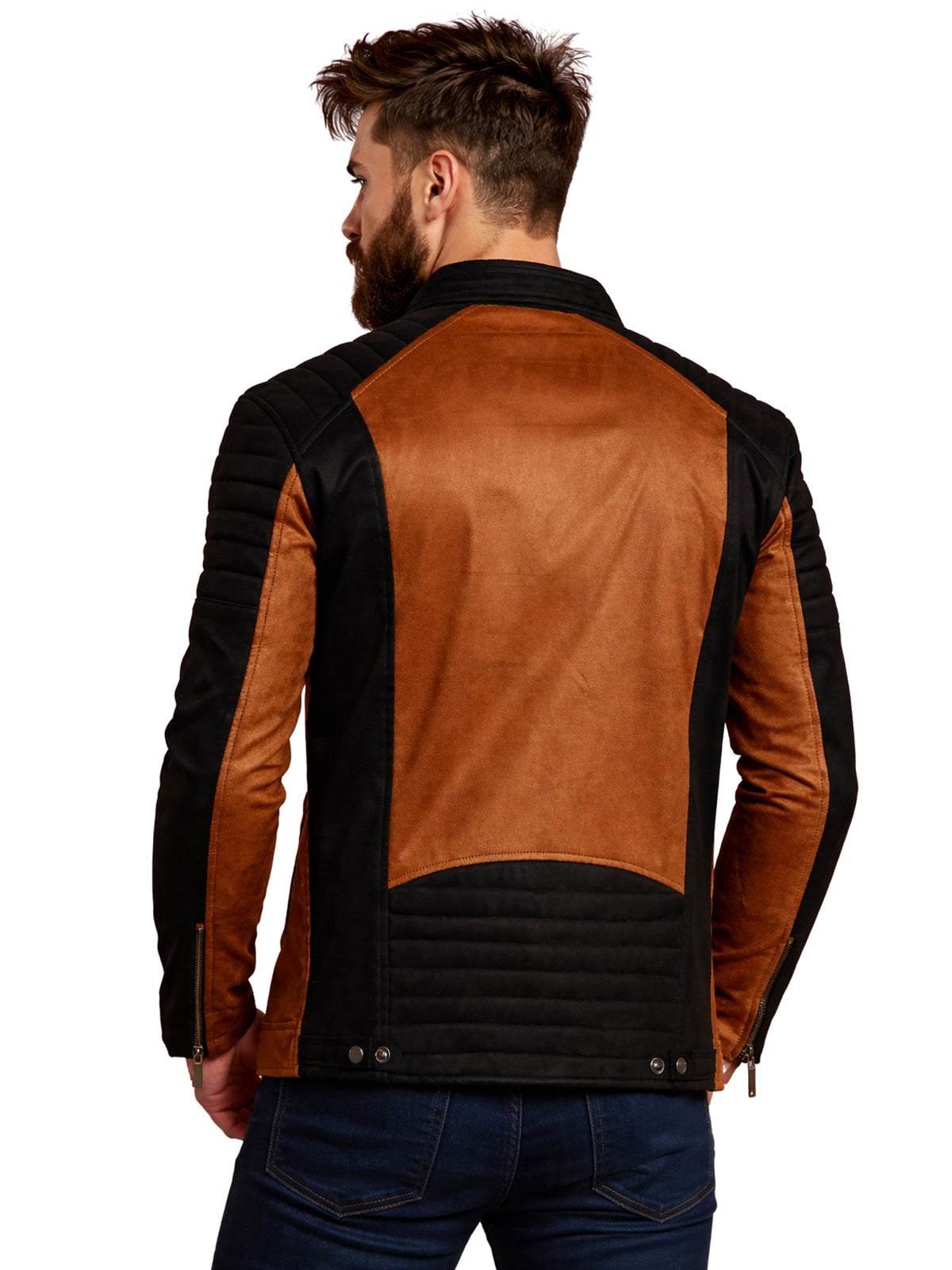 Leather Retail Mens Brown Suede Leather Regular Jacket