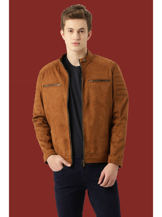 Leather Retail Men's Suede Faux Leather Jacket (LRSUDBRBR)