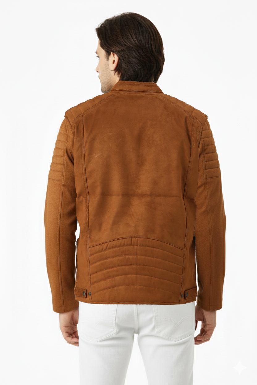 Leather Retail Men's Suede Faux Leather Jacket ( LRAISUDBRBR )