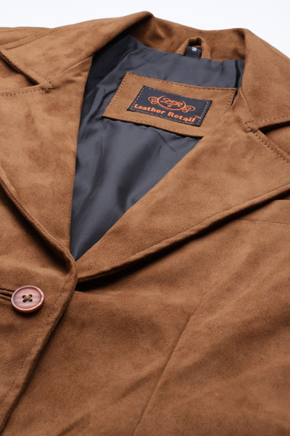 Leather Retail Women's Suede Faux Leather Jacket ( LRSUDCOBR )