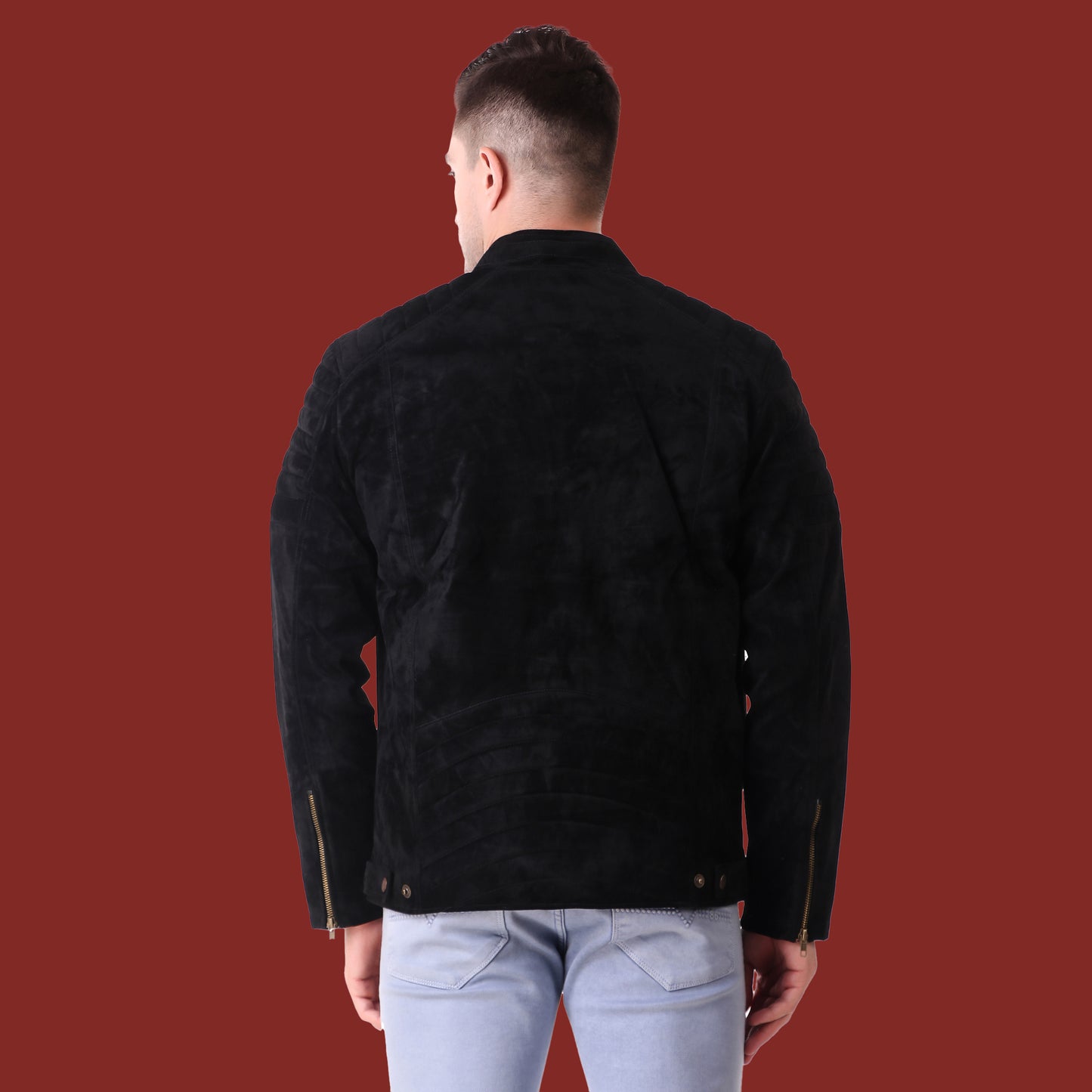 Leather Retail Men's Suede Faux Leather Jacket (LRSUDDEBL)