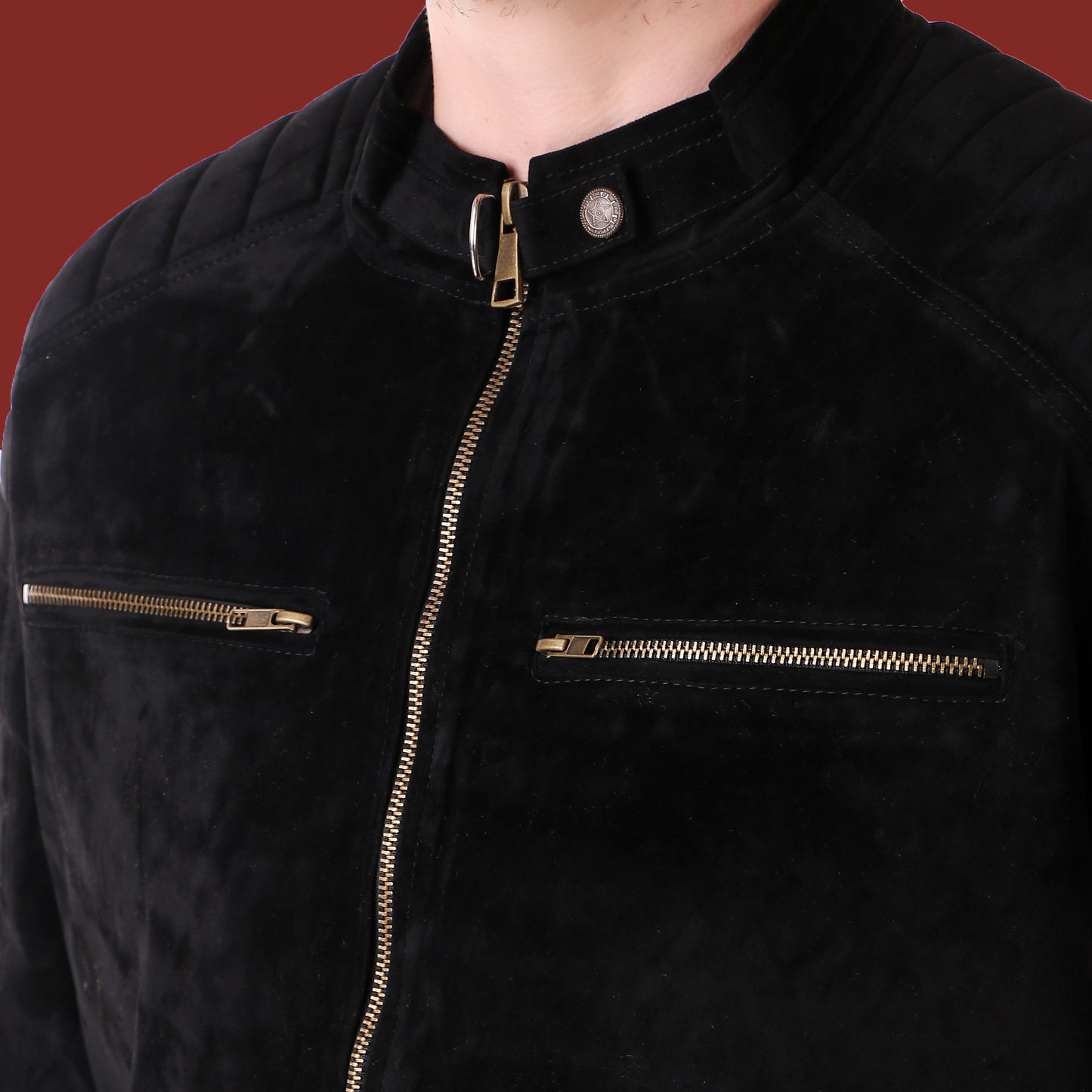 Leather Retail Men's Suede Faux Leather Jacket (LRSUDDEBL)