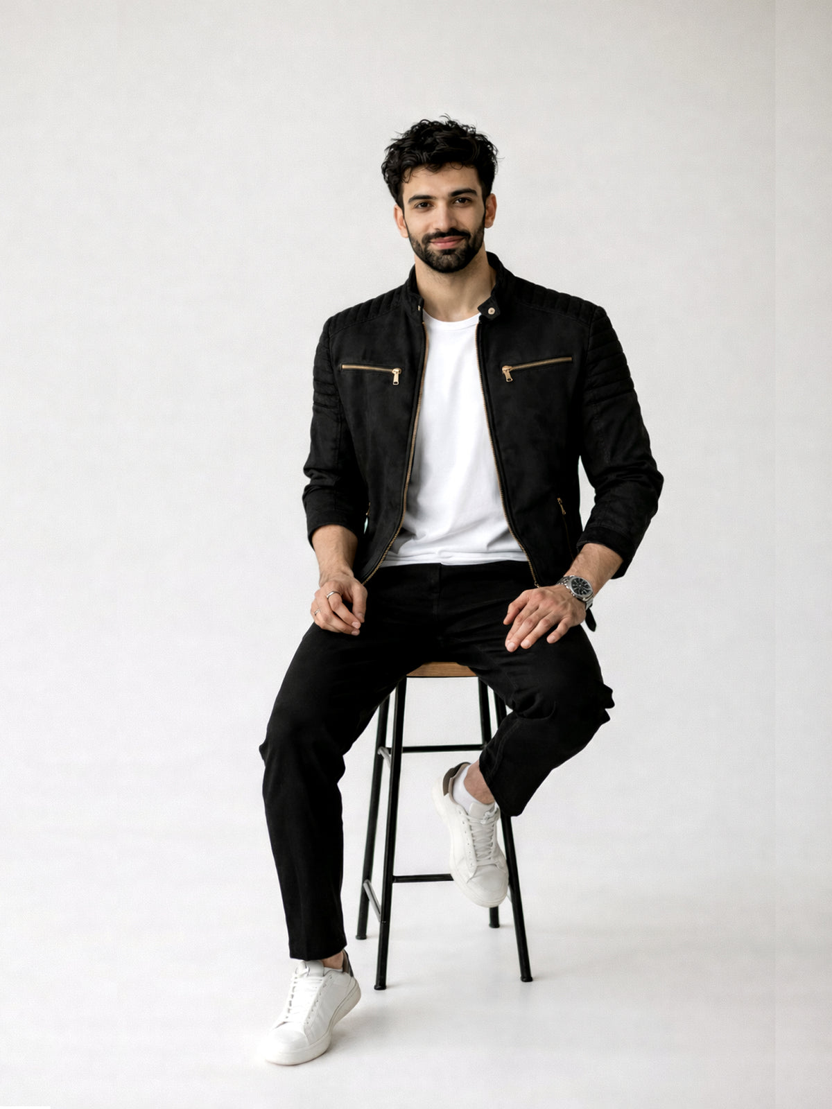 Leather Retail Men's Suede Faux Leather Jacket