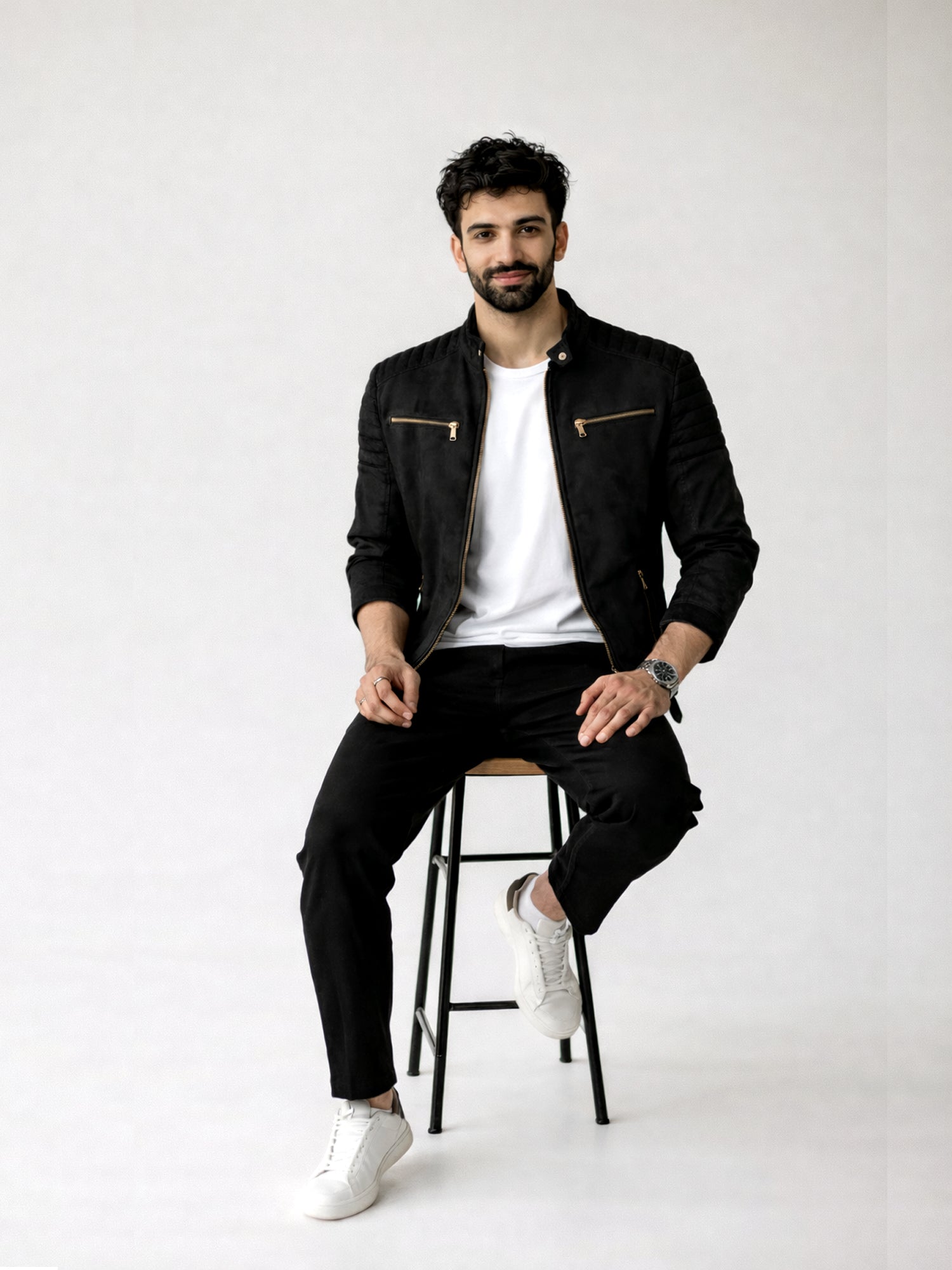 Leather Retail Men's Suede Faux Leather Jacket ( LRAISUDDEBL )